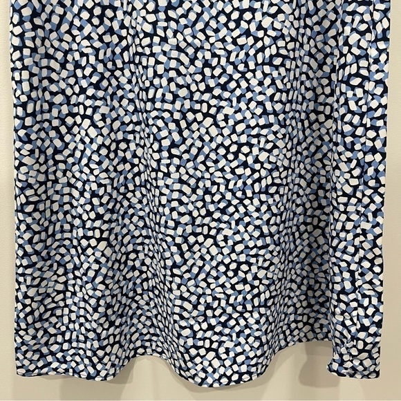 Draper James Patsy Dress Square Geo Smocked Puff Sleeve A-Line Sweetheart Neck - Picture 10 of 15